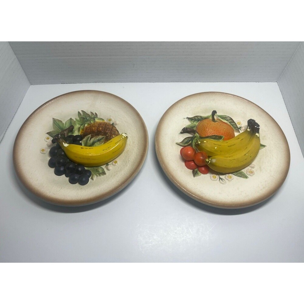 Napcoware National Potteries Corporation 1960’s 3D Decorative Plates Set Of 2